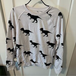 21men White Dinosaur Sweatshirt